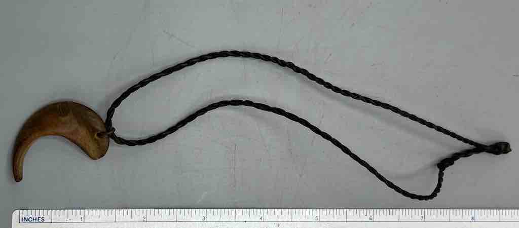 Old Used Vintage Wooden Claw Grigri Amulet Pendant Necklace - Mali