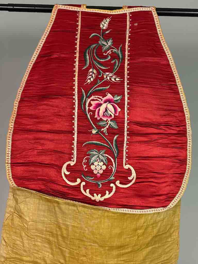 Antique Vietnamese Catholic Jesus Christ Design Chasuble Authentic Ecclesiastical Garment