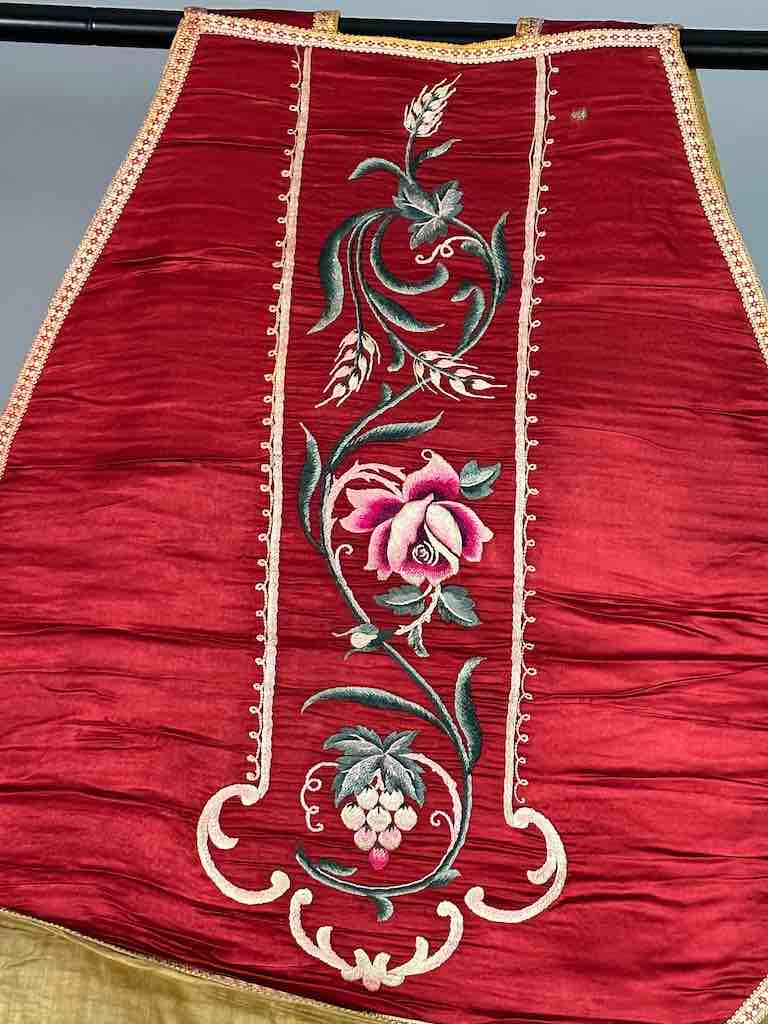Antique Vietnamese Catholic Jesus Christ Design Chasuble Authentic Ecclesiastical Garment