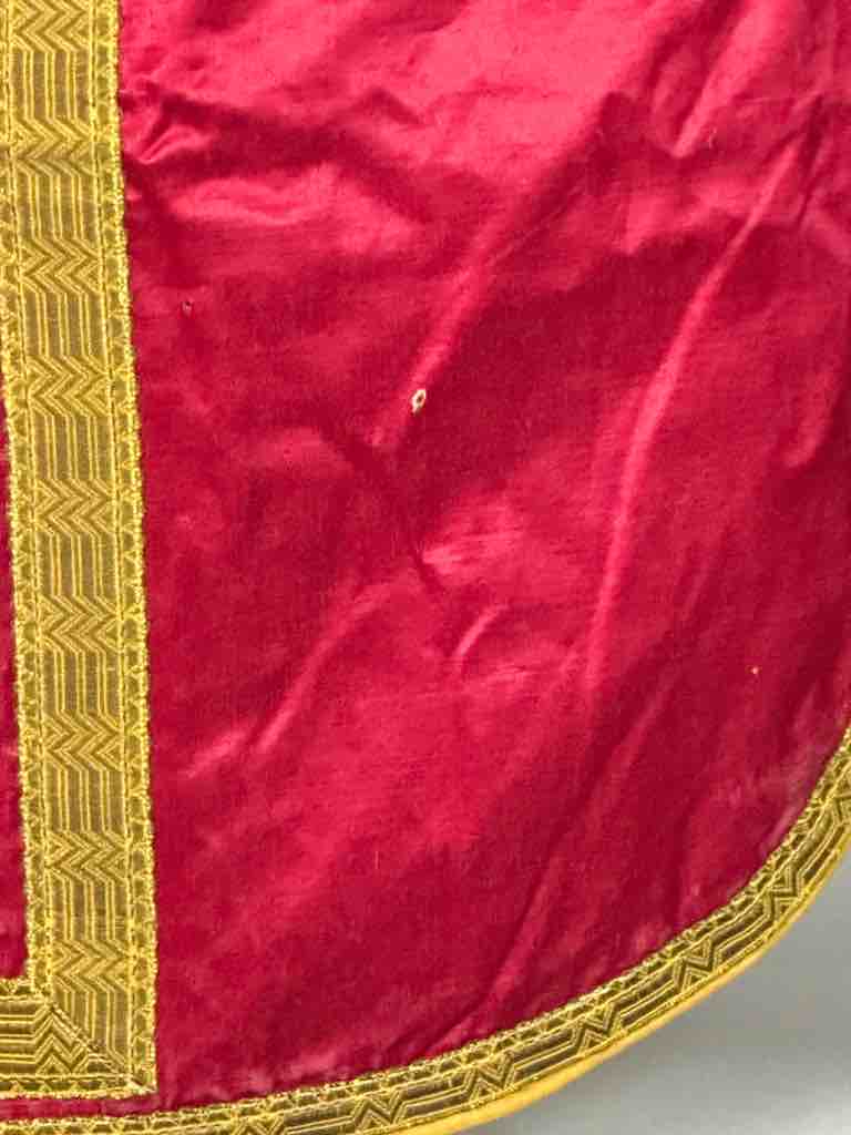 Antique Vietnamese Catholic IHS Design Chasuble Authentic Ecclesiastical Garment