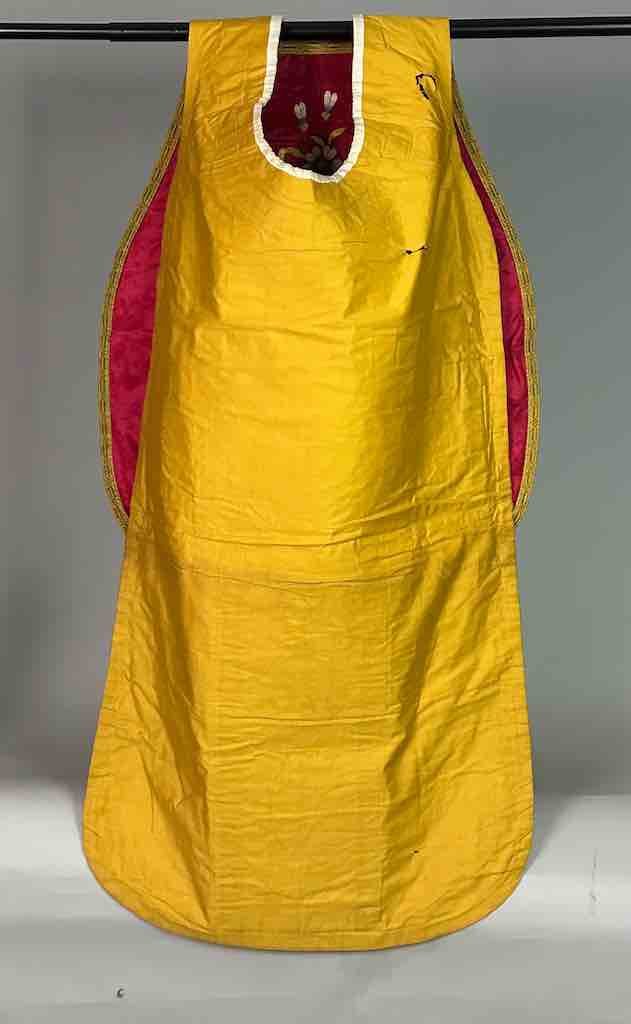 Antique Vietnamese Catholic IHS Design Chasuble Authentic Ecclesiastical Garment