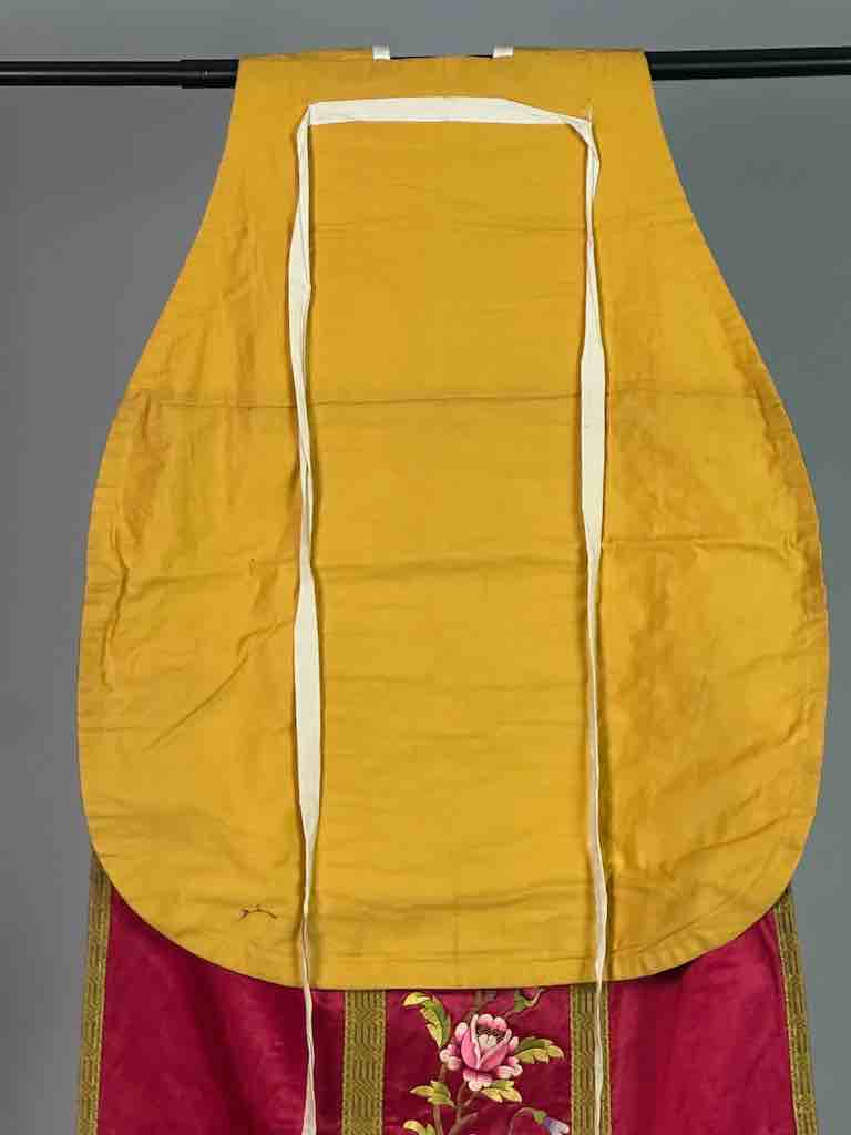 Antique Vietnamese Catholic IHS Design Chasuble Authentic Ecclesiastical Garment