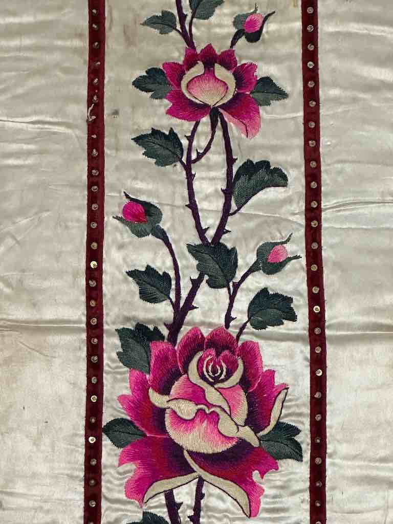 Antique Vietnamese Catholic Lamb of God Cross Design Chasuble Authentic Ecclesiastical Garment