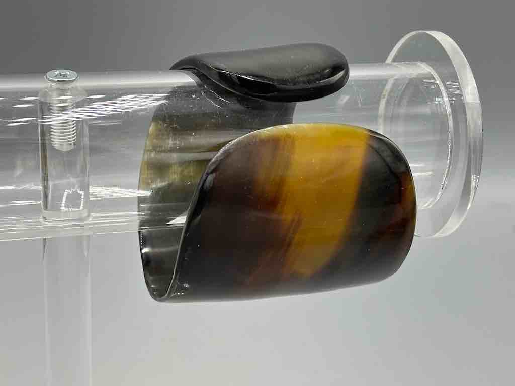 Black with Caramel Wide Ankole Cattle Horn Bracelet - Uganda