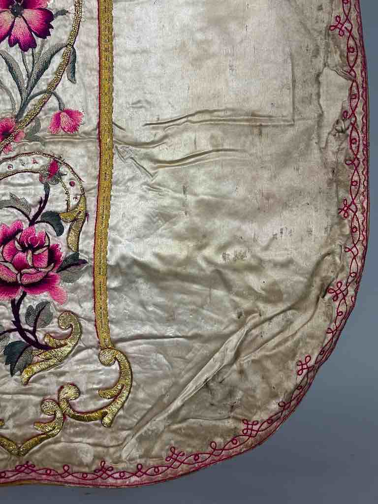 Antique Vietnamese Catholic Nurturing Bird Cross Design Chasuble Authentic Ecclesiastical Garment