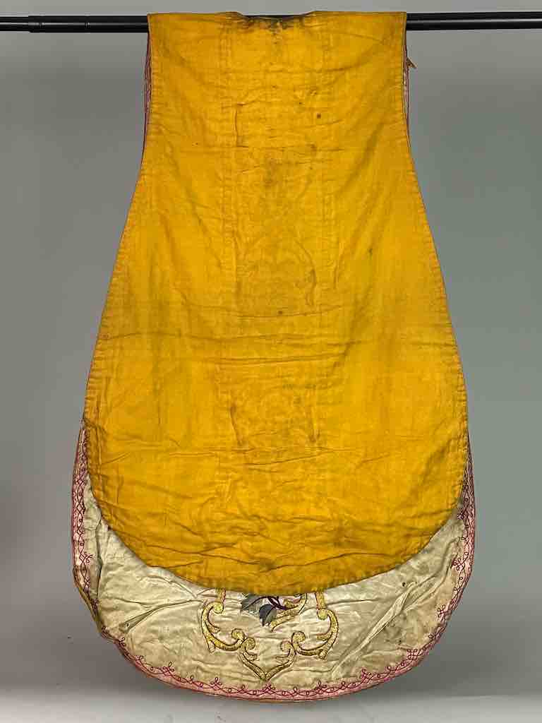 Antique Vietnamese Catholic Nurturing Bird Cross Design Chasuble Authentic Ecclesiastical Garment