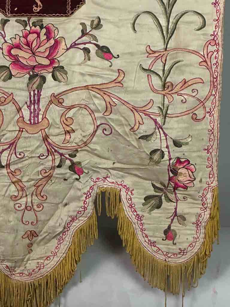 Antique Vietnamese Catholic Saint Joseph Banner Authentic Ecclesiastical Cloth