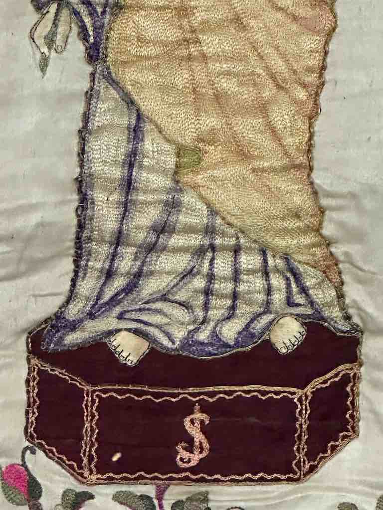 Antique Vietnamese Catholic Saint Joseph Banner Authentic Ecclesiastical Cloth