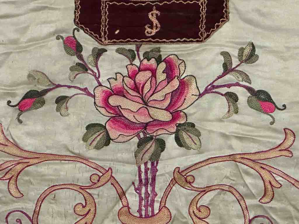 Antique Vietnamese Catholic Saint Joseph Banner Authentic Ecclesiastical Cloth
