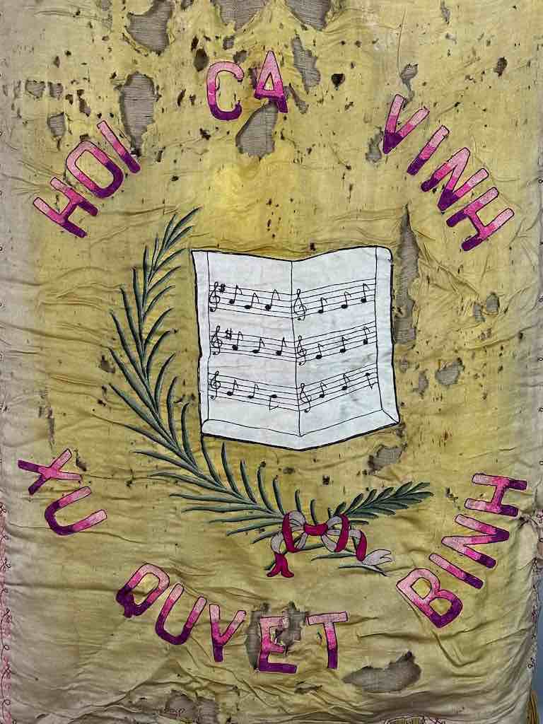 Antique Vietnamese Catholic Saint Joseph Banner Authentic Ecclesiastical Cloth