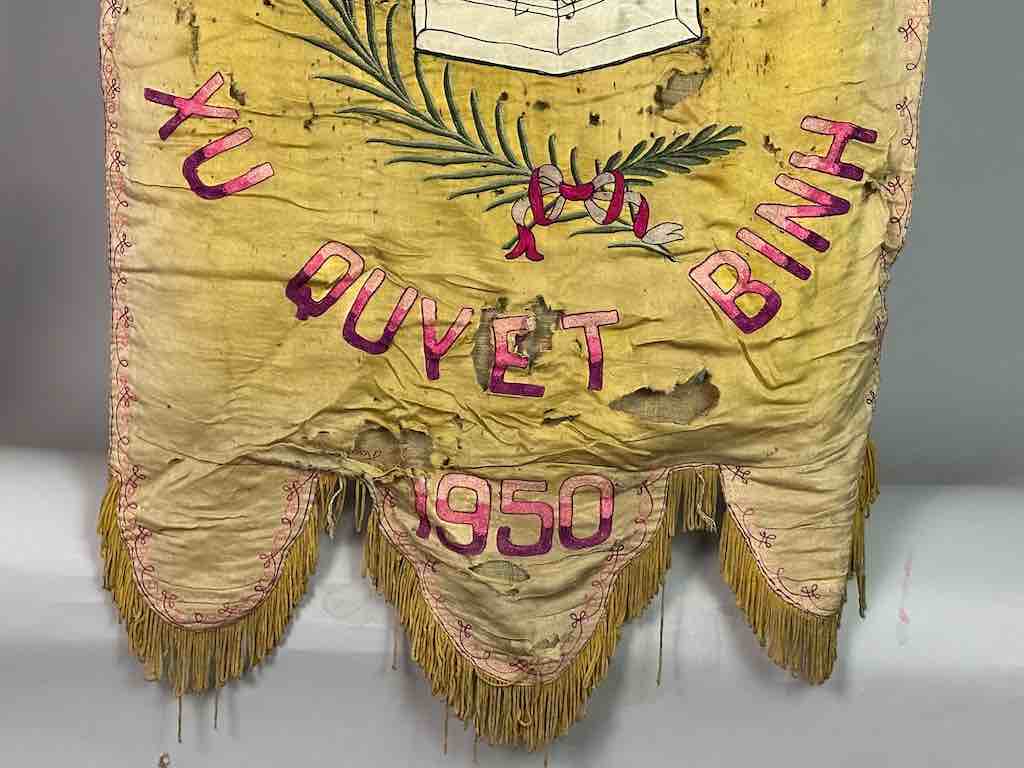 Antique Vietnamese Catholic Saint Joseph Banner Authentic Ecclesiastical Cloth