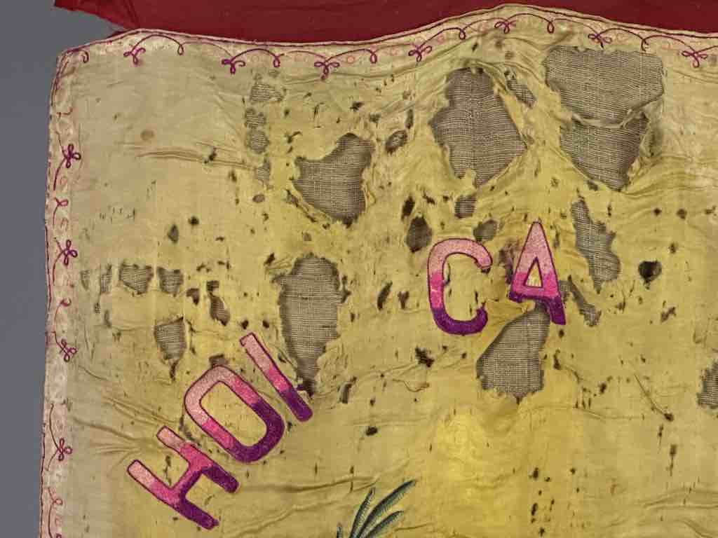 Antique Vietnamese Catholic Saint Joseph Banner Authentic Ecclesiastical Cloth