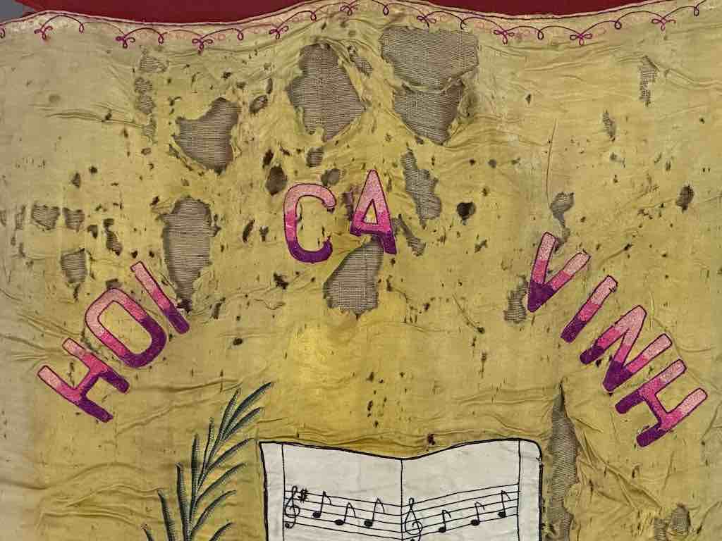 Antique Vietnamese Catholic Saint Joseph Banner Authentic Ecclesiastical Cloth