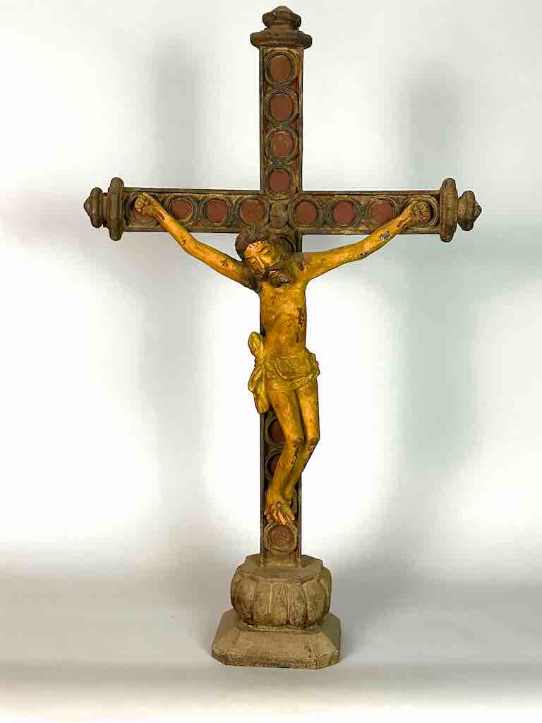 A very Large Antique French-Vietnamese Catholic Crucifix