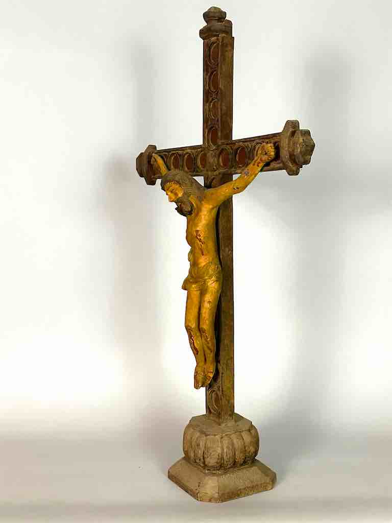 A very Large Antique French-Vietnamese Catholic Crucifix