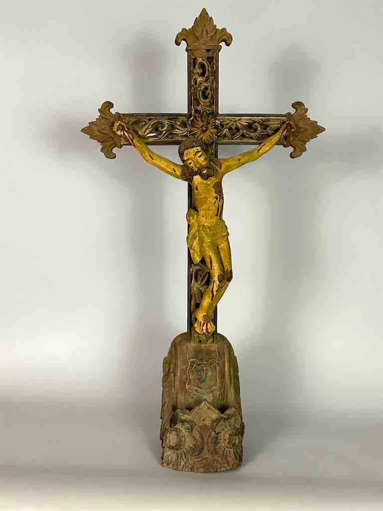 A very Large Antique French-Vietnamese Catholic Crucifix