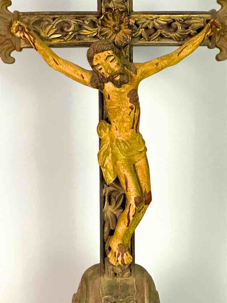 A very Large Antique French-Vietnamese Catholic Crucifix