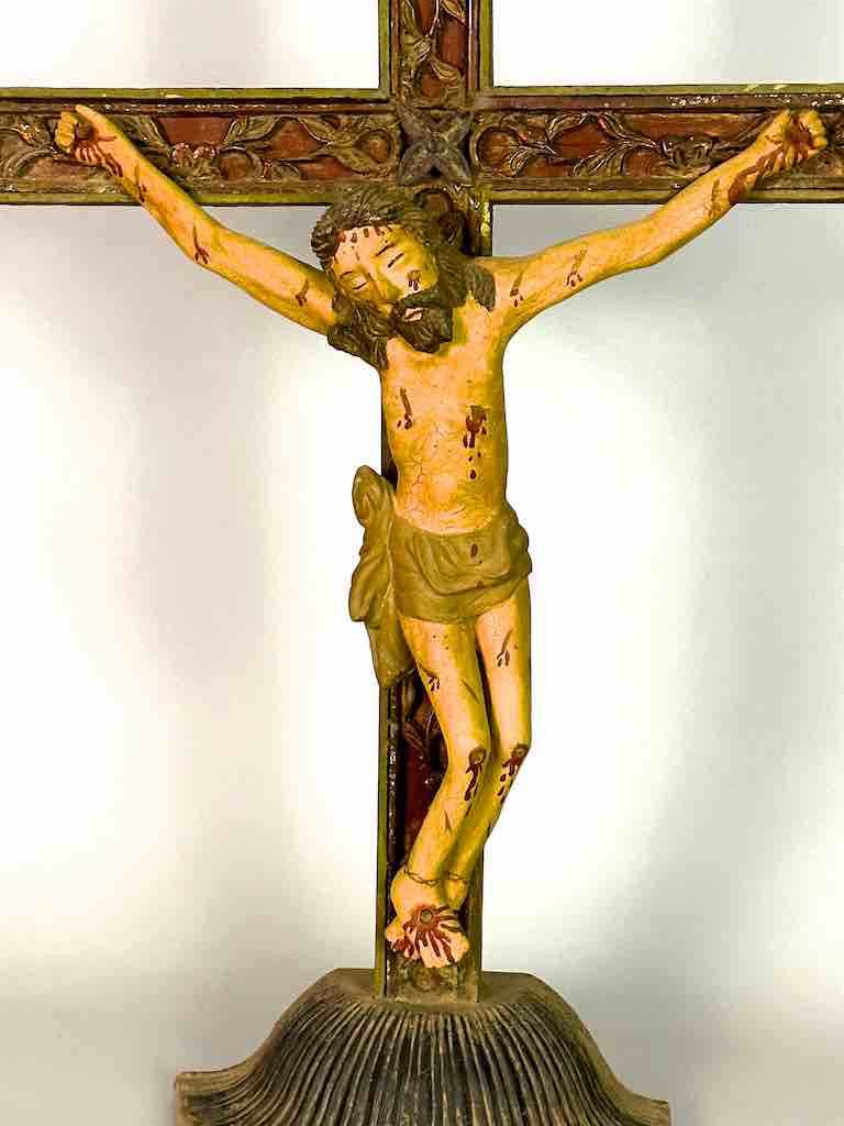 A very Large Antique French-Vietnamese Catholic Crucifix