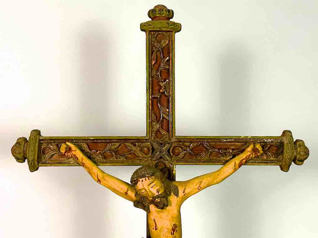 A very Large Antique French-Vietnamese Catholic Crucifix