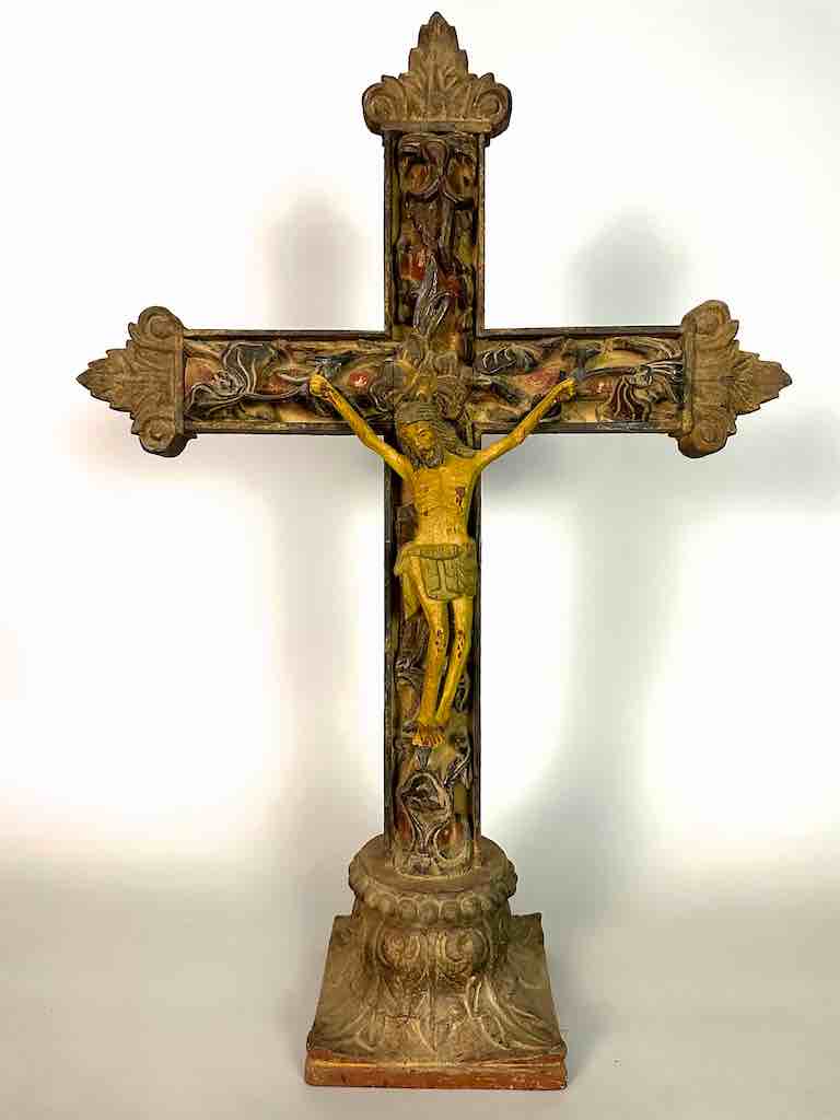 A very Large Antique French-Vietnamese Catholic Crucifix