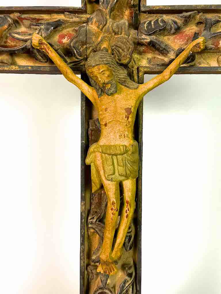 A very Large Antique French-Vietnamese Catholic Crucifix