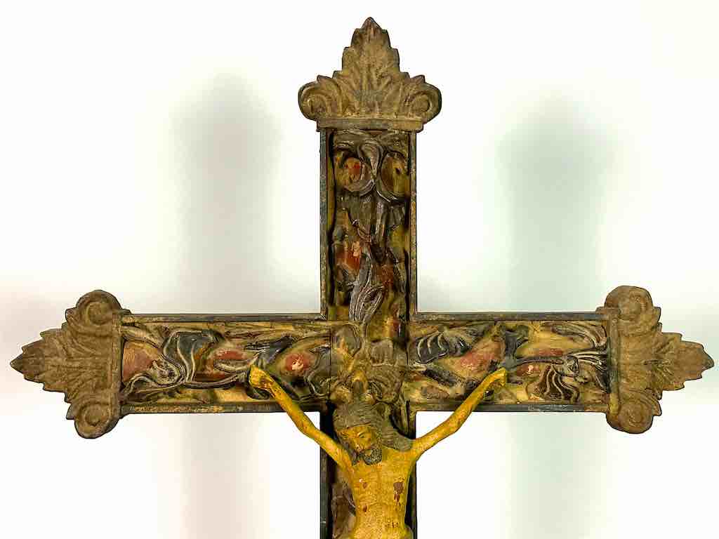 A very Large Antique French-Vietnamese Catholic Crucifix