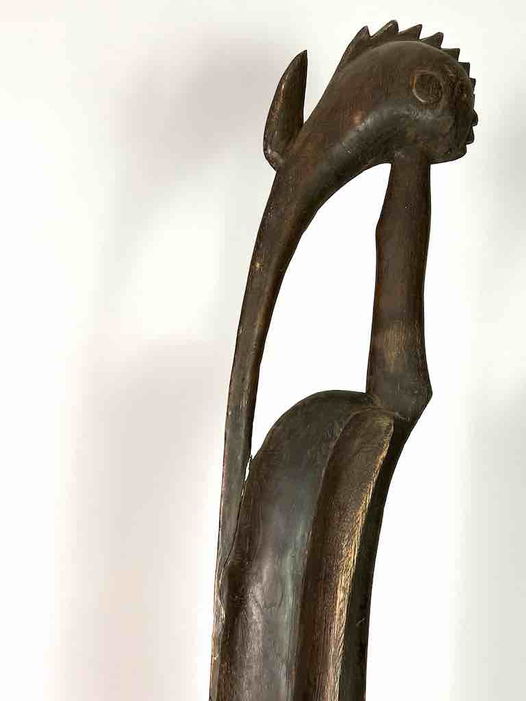 Senufo Tall Contemporary Hornbill Statue | 53" - Ivory Coast