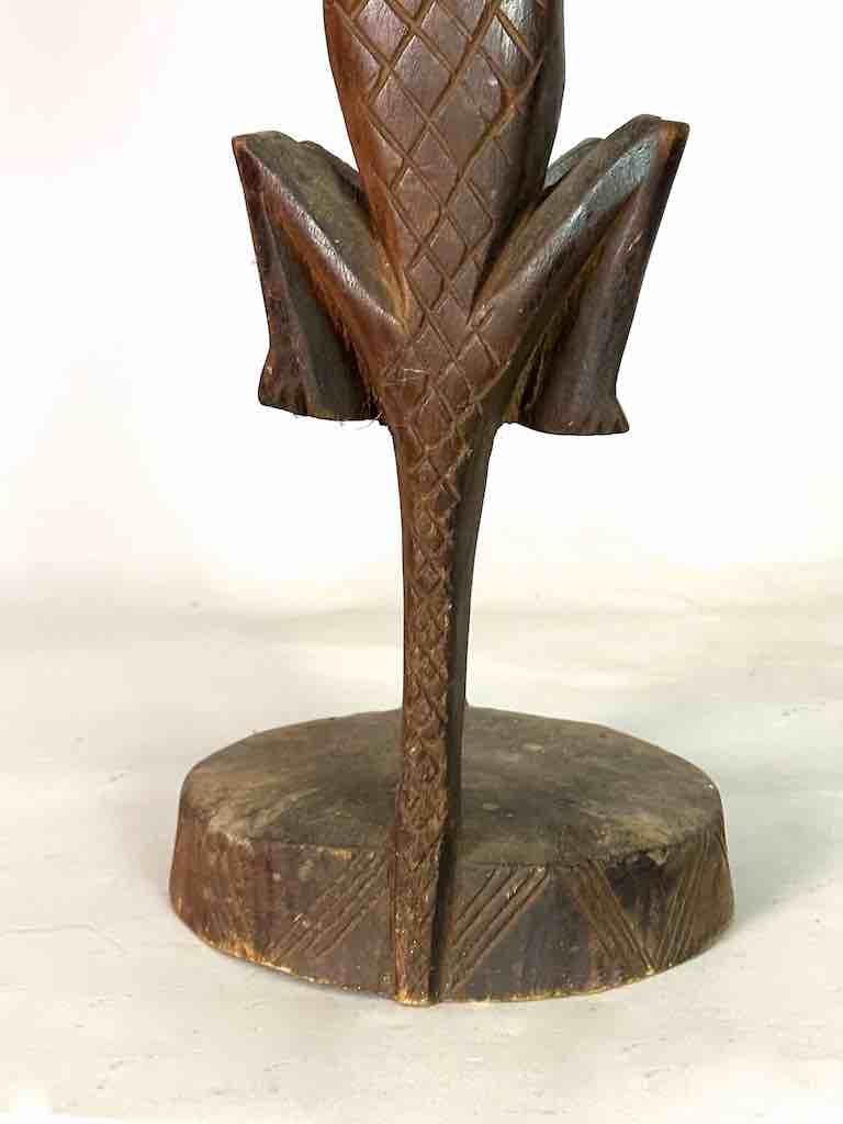 Tall Wooden Crocodile Motif Ritual Container from Mali, Africa | 24"