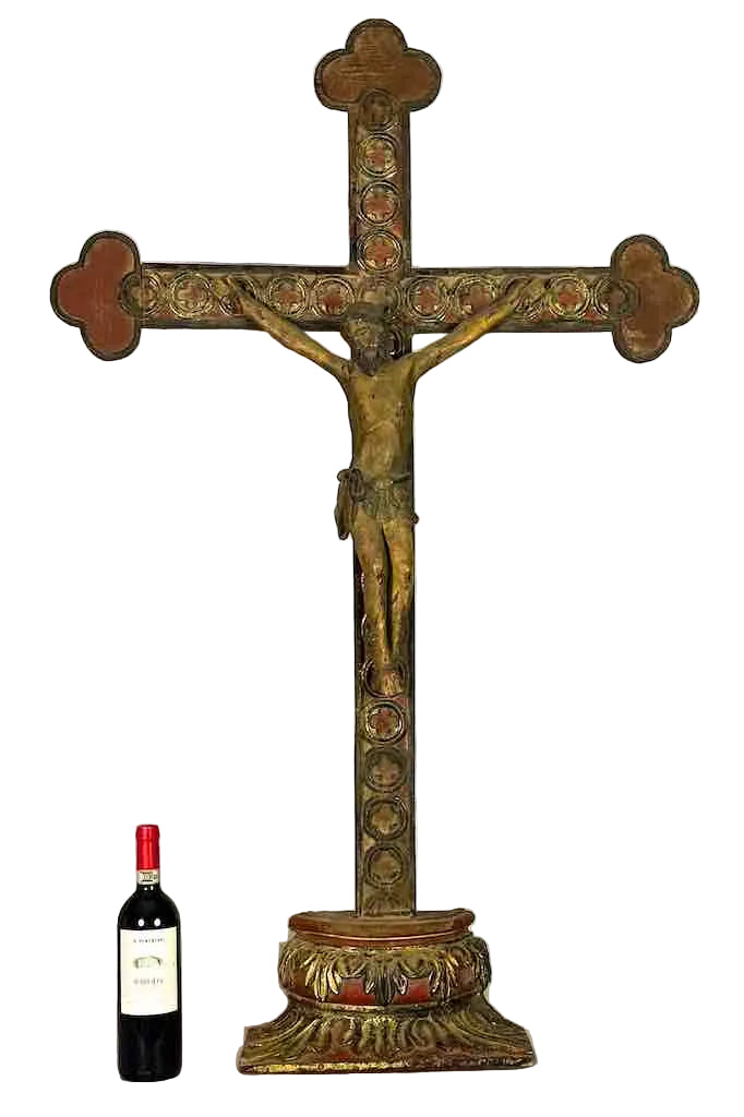 A very Large Antique French-Vietnamese Catholic Crucifix