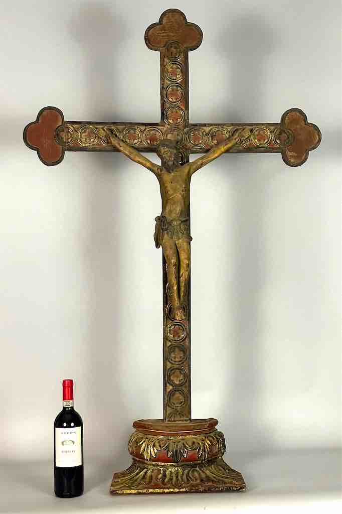 A very Large Antique French-Vietnamese Catholic Crucifix