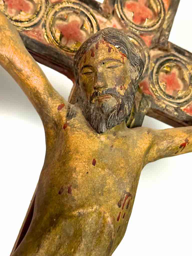A very Large Antique French-Vietnamese Catholic Crucifix