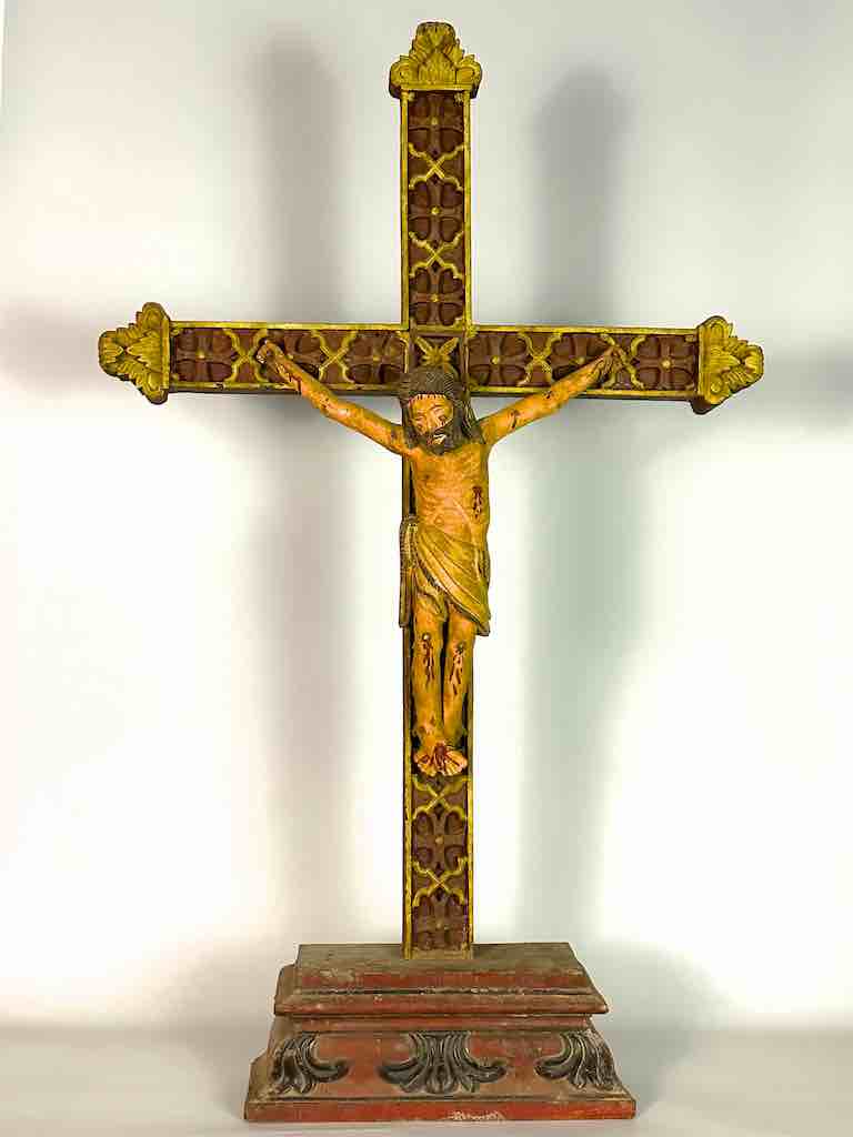 A very Large Antique French-Vietnamese Catholic Crucifix