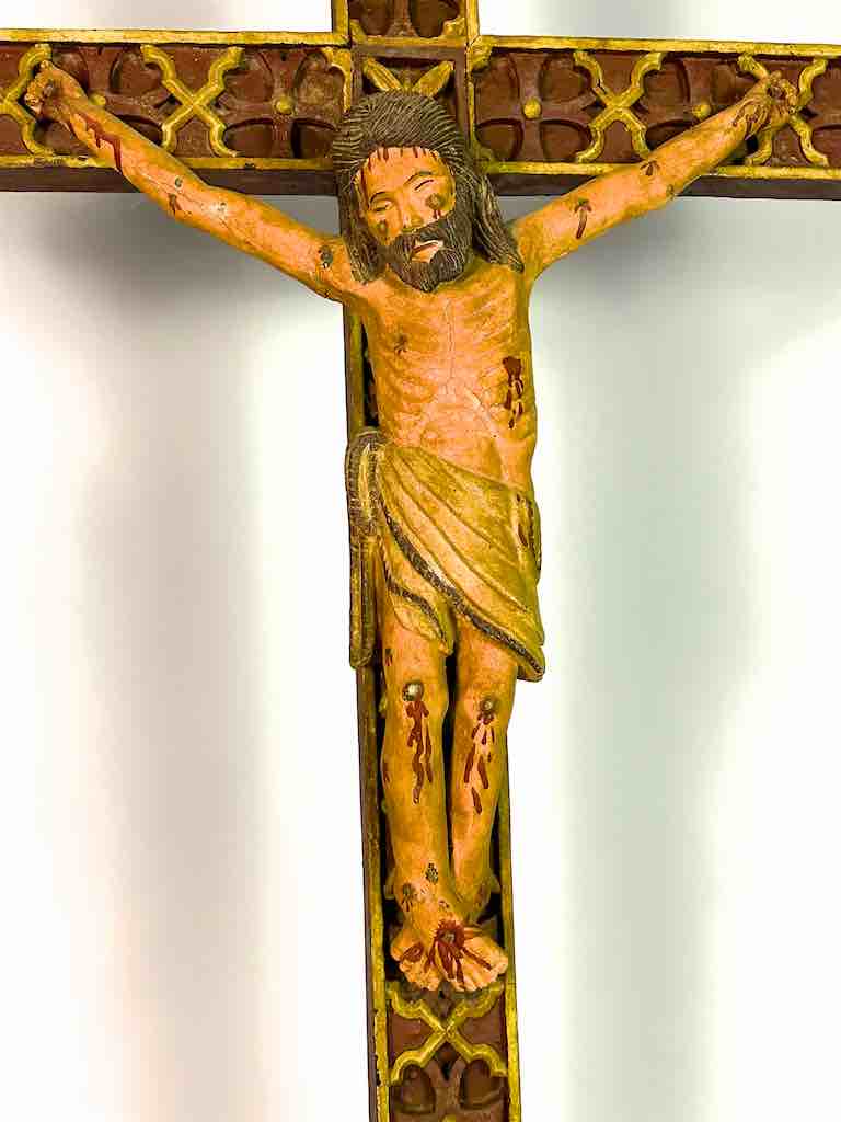 A very Large Antique French-Vietnamese Catholic Crucifix