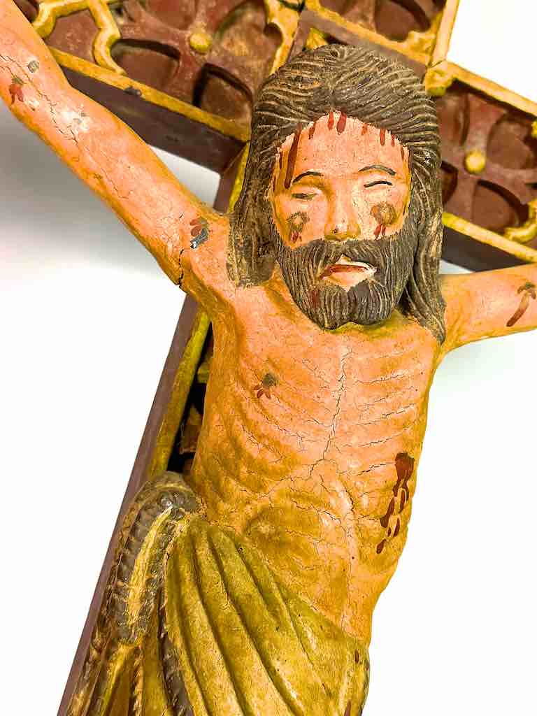 A very Large Antique French-Vietnamese Catholic Crucifix