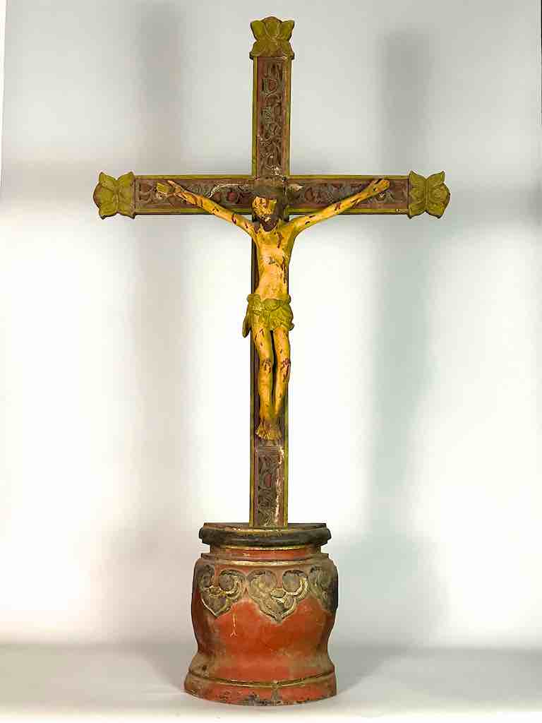 A very Large Antique French-Vietnamese Catholic Crucifix