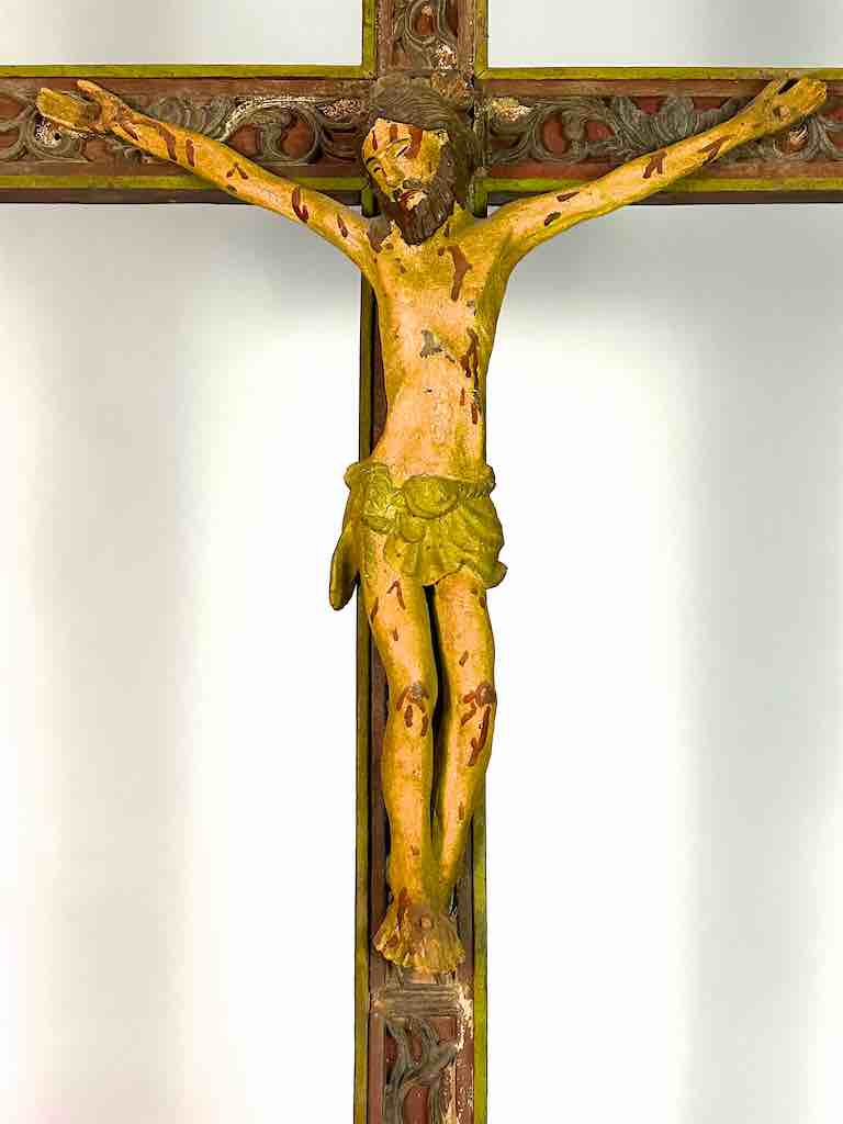 A very Large Antique French-Vietnamese Catholic Crucifix