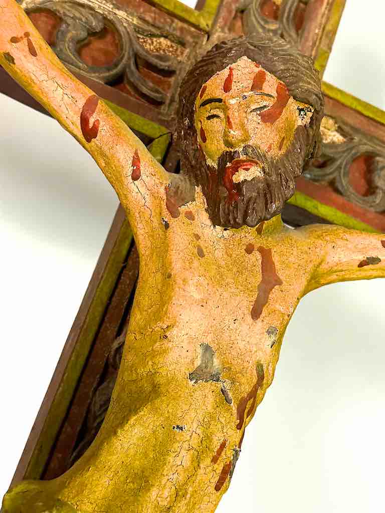 A very Large Antique French-Vietnamese Catholic Crucifix