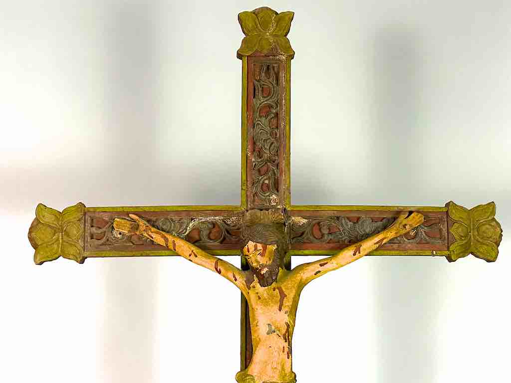 A very Large Antique French-Vietnamese Catholic Crucifix