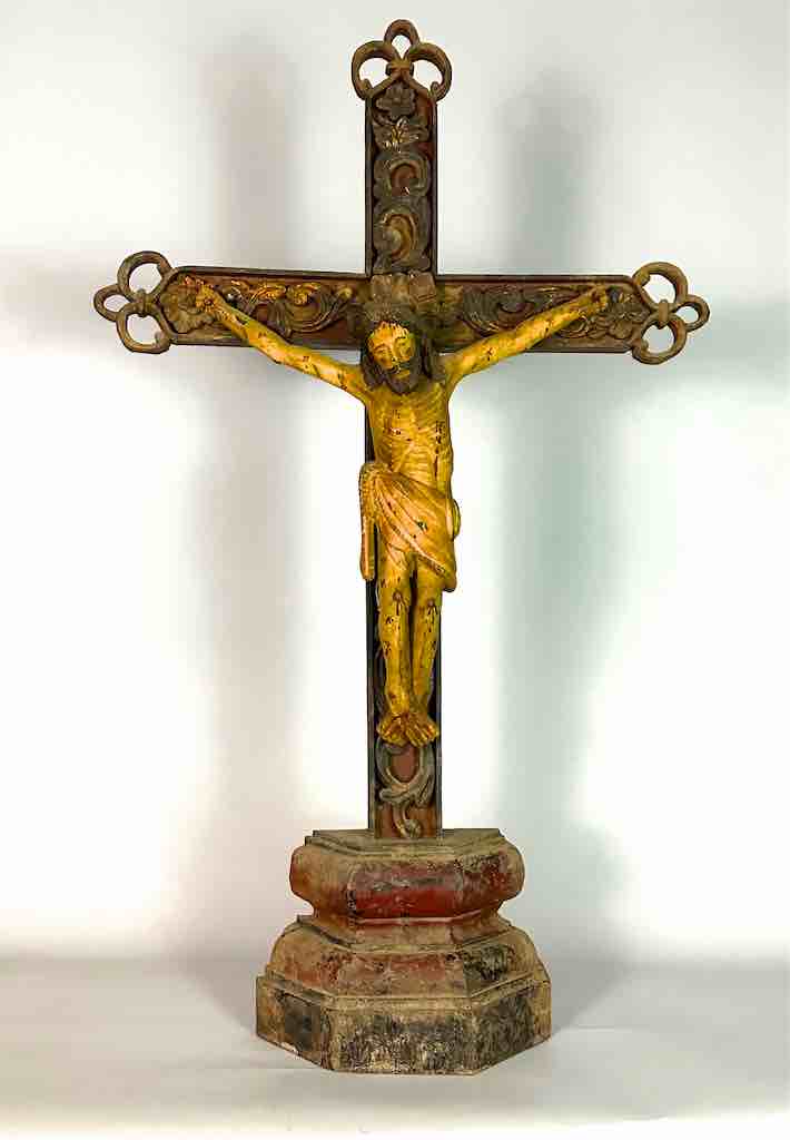 A very Large Antique French-Vietnamese Catholic Crucifix