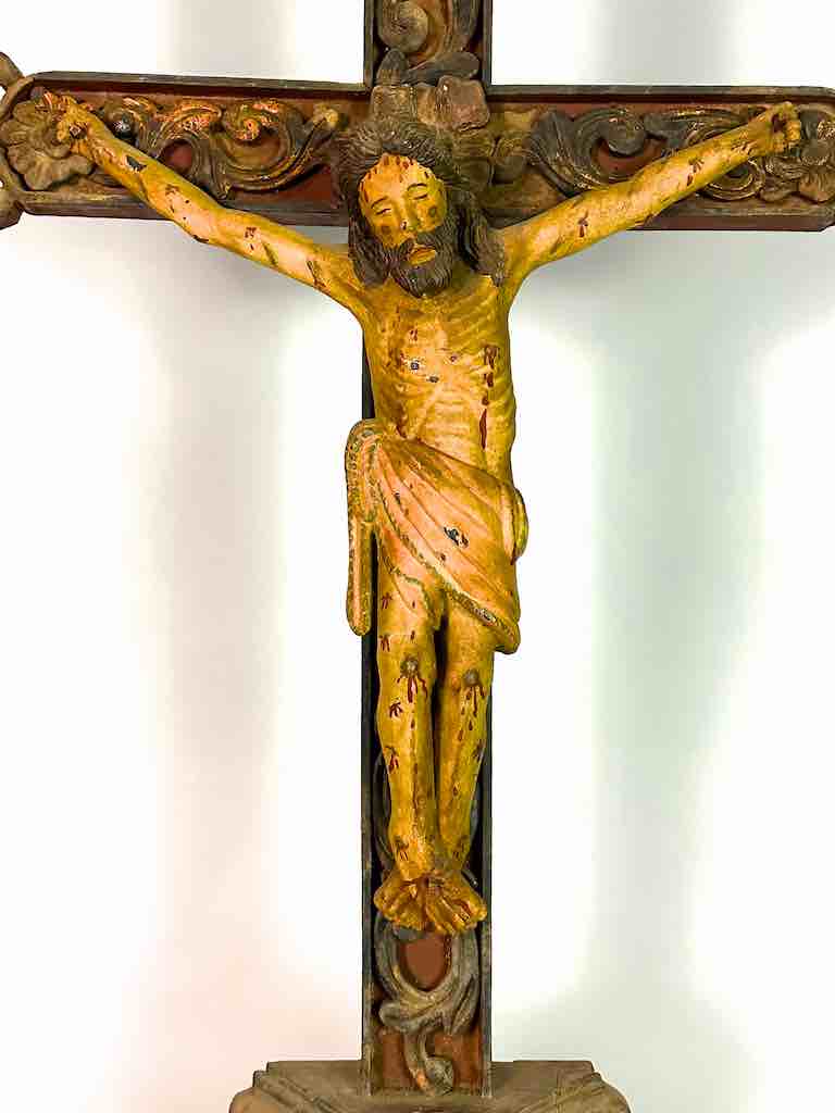 A very Large Antique French-Vietnamese Catholic Crucifix