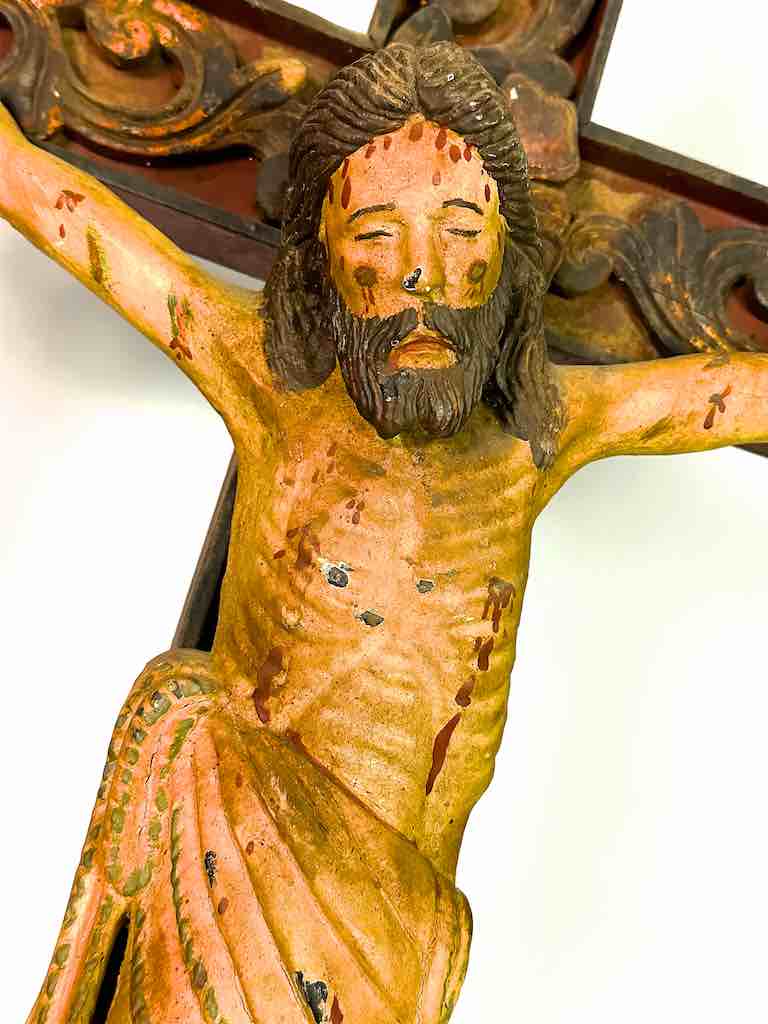 A very Large Antique French-Vietnamese Catholic Crucifix