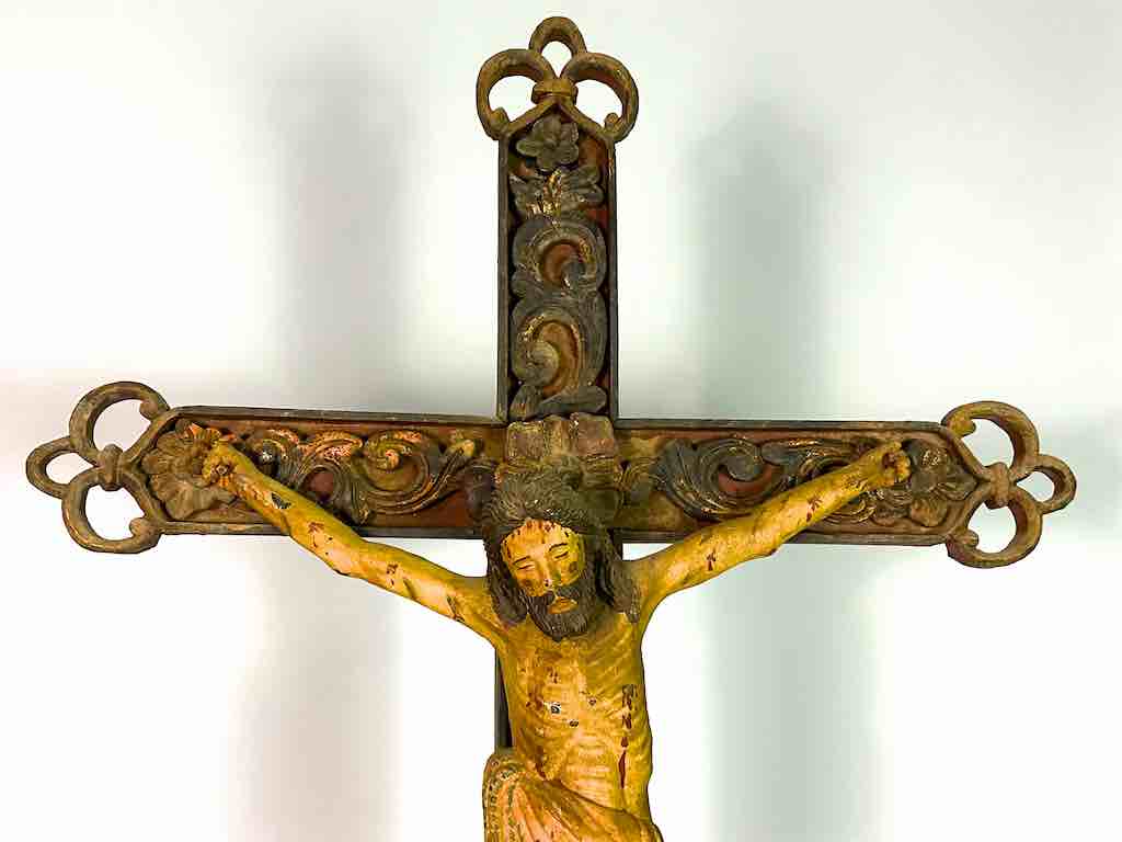 A very Large Antique French-Vietnamese Catholic Crucifix