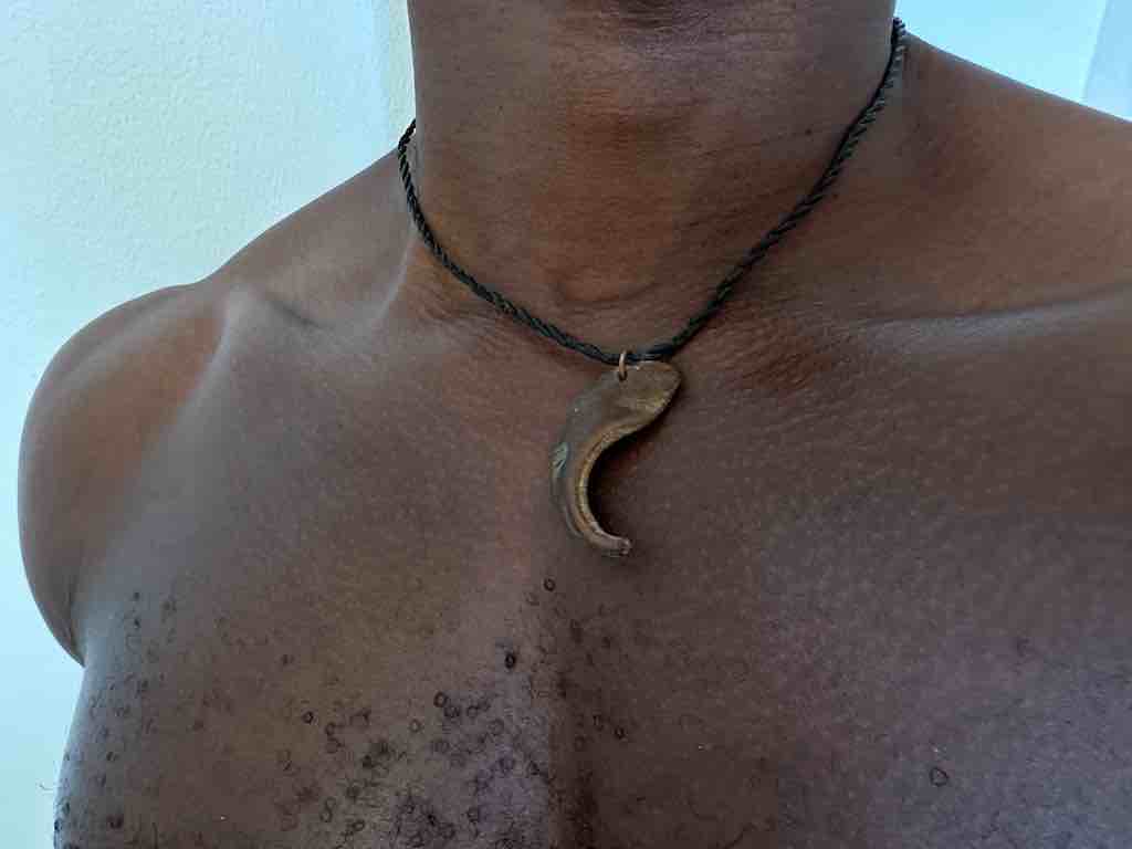 Old Used Vintage Wooden Claw Grigri Amulet Pendant Necklace - Mali