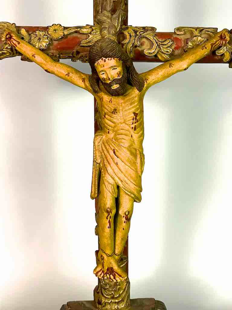 A very Large Antique French-Vietnamese Catholic Crucifix