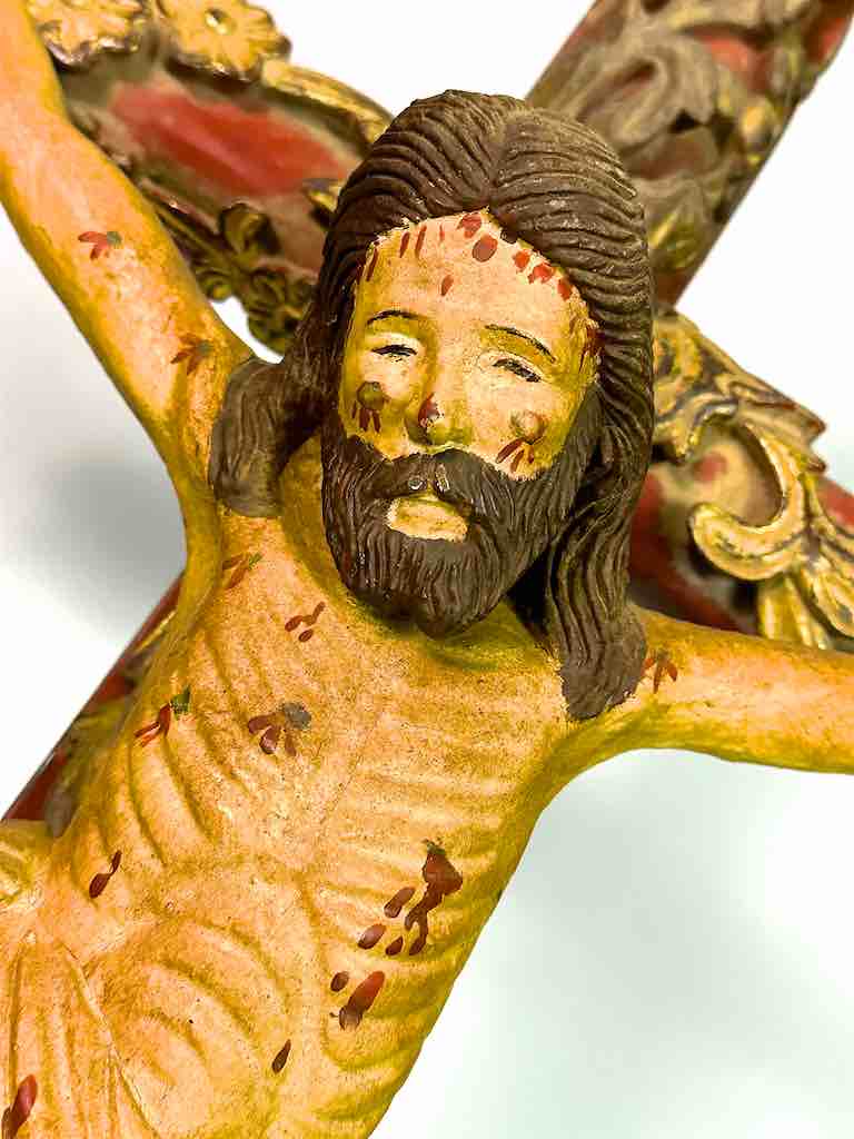 A very Large Antique French-Vietnamese Catholic Crucifix