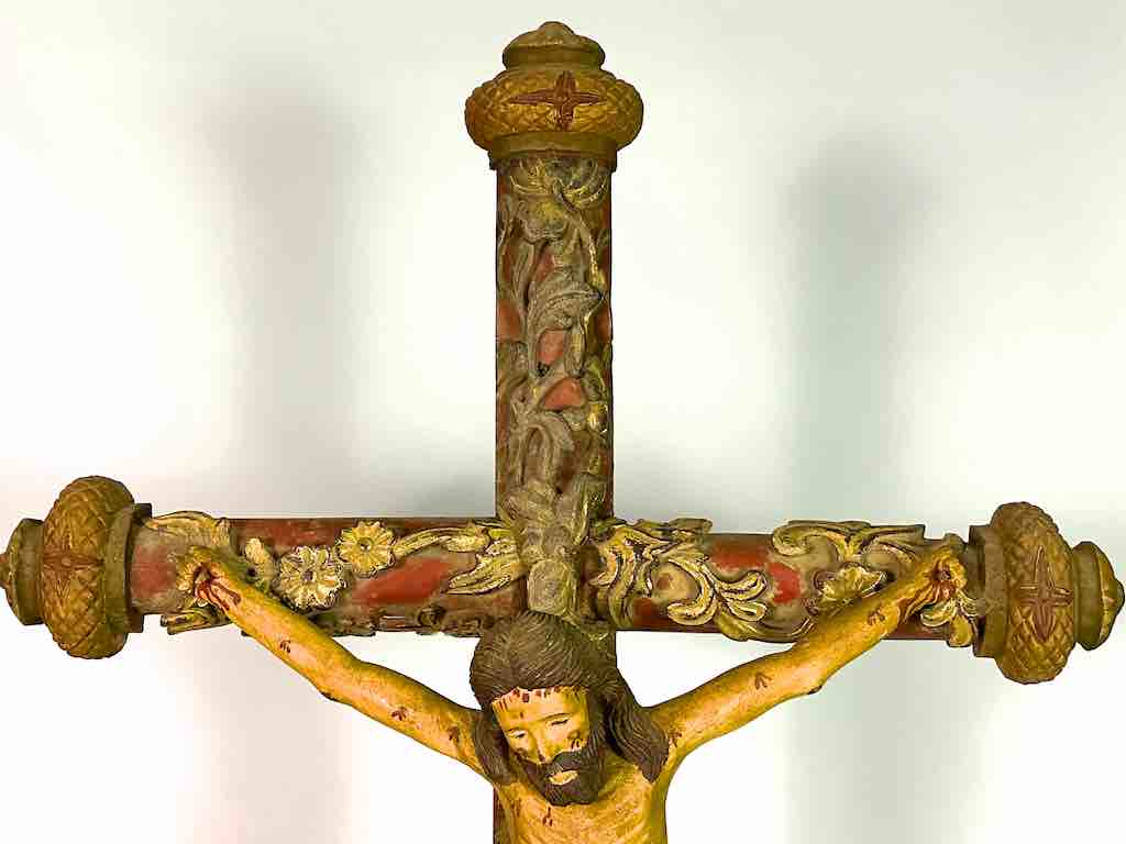 A very Large Antique French-Vietnamese Catholic Crucifix