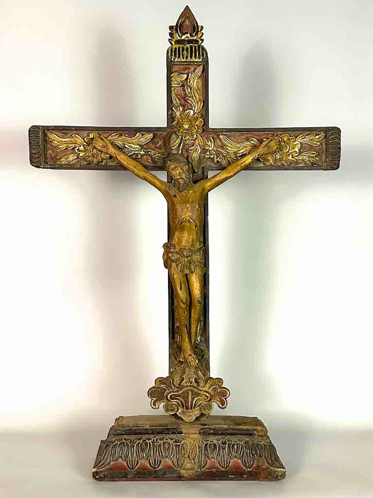 A very Large Antique French-Vietnamese Catholic Crucifix