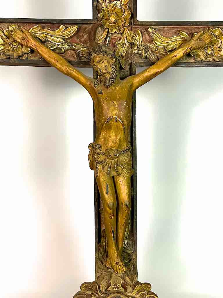 A very Large Antique French-Vietnamese Catholic Crucifix