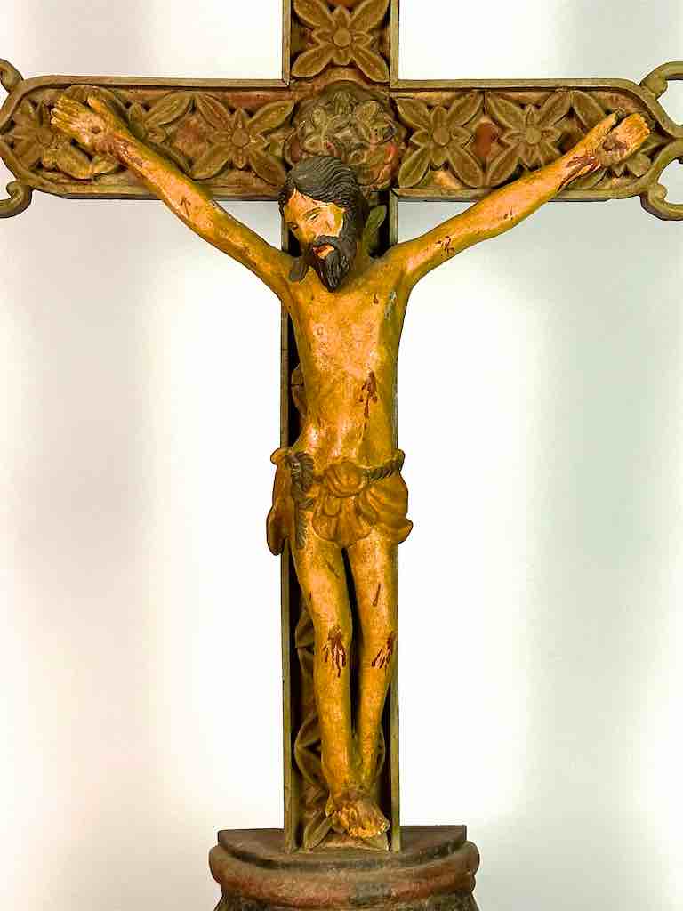 A very Large Antique French-Vietnamese Catholic Crucifix