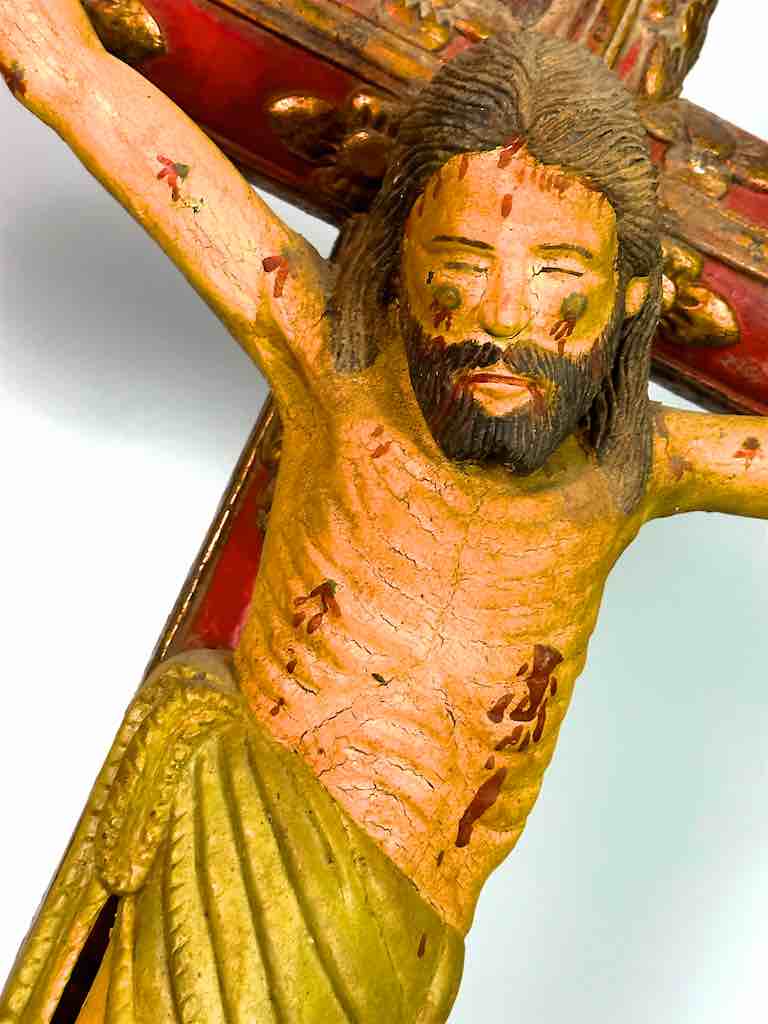 A very Large Antique French-Vietnamese Catholic Crucifix
